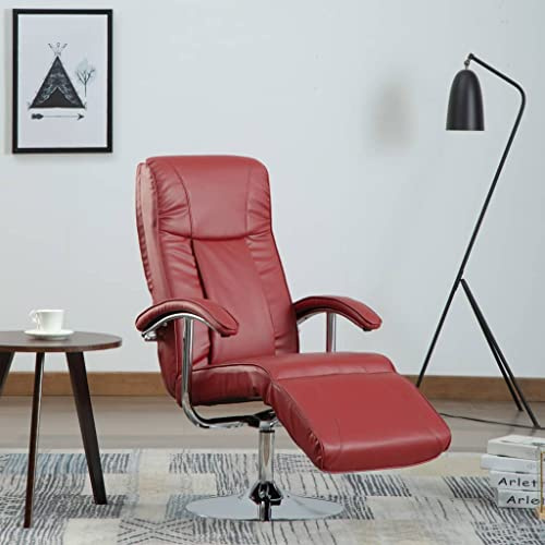 Woonisher Fauteuil TV Rouge Bordeaux Similicuir mobilier de Jardin extérieur