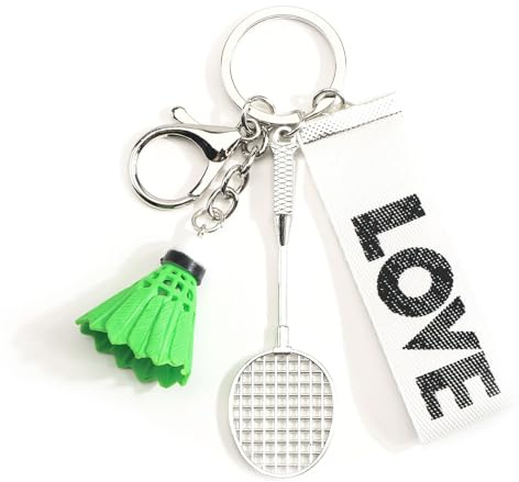 Tranbath Modischer Badminton-Schlüsselanhänger für Damen, Glücksbringer für Alltag, Geschenk für Freundin, Sport-Schläger Anhänger, Badminton-Rucksack Zubehör für Frauen, Abschiedsgeschenk Freundin
