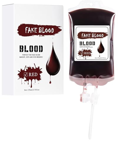 Sac Liquide Halloween Sachets Imperméables Halloween 5.7 oz | Rouge Bleu pour Femmes et Hommes Accessoires Fête d'Halloween Déguisée