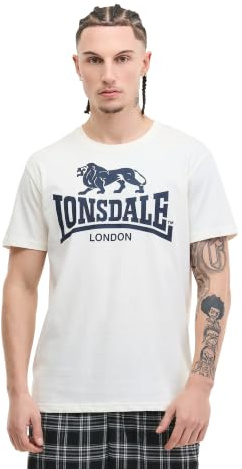 Lonsdale Herren-T-Shirt, Normale Passform mit Rundhalsausschnitt | Straßenbekleidung T-Shirt,lässiges T-Shirt aus weicher,gekämmter Baumwolle,leichtes & bequemes T-Shirt für Sport & den Alltag