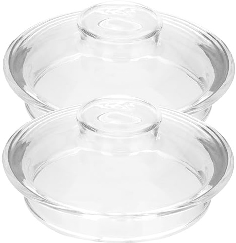 Household Glass Cup Covers 2pcs round Glass Lids | Smooth Edges, Stable Placement, Leak Reduction, Long-term Use, for Teapot or Cup Accessories