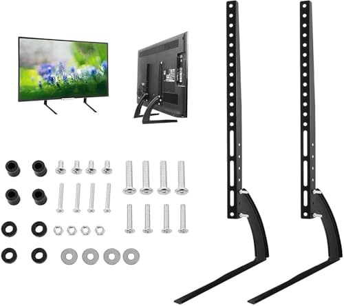 M.J COMFY-LIFE Universal TV Stand Legs for 26-42 Inch TVs, Height Adjustable Table Top TV Stand Base, VESA Compatible up to 300x300mm, Heavy Duty TV Feet Support up to 45kg