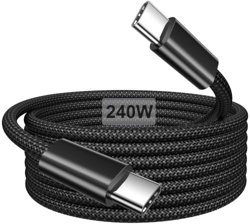 240W Cable USB C Carga Rapida 2M, Cable USB C a UsB C Cable Cargador Tipo C | Cable Carga Rapida Tipo C Cabo USB C Cable USBC Nylon para iPhone 17 16 15 Pro Max,MacBook iPad Air, Galaxy,Pixel,Switch,PS5