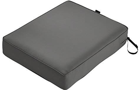 Classic Accessories Montlake Wasserabweisendes Sitzkissen für den Außenbereich, rechteckig, 63,5 x 68,9 x 12,7 cm, für den Außenbereich, Terrassenmöbel, Stuhlkissen, Hellanthrazit, Outdoor-Kissenbezug