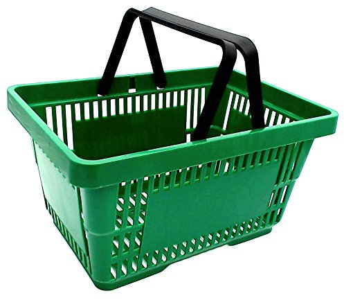 gebar 1 Einkaufskorb in grün mit Zwei Tragegriffe aus Plastik 20 Liter Verkaufskorb stapelbar