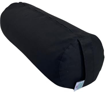 Yoga Bolster Filled with Organic Buckwheat Hulls (Midnight Black)
