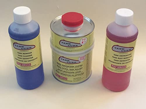 Tank Cure Fuel Petrol Tank Restoration Kit, Cleaner, De Rust & Epoxy Sealer 450g