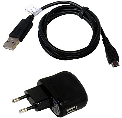P4A Jay-Tech Tablet PC TXE7DW 2teiliges Zubehörset, USB Kabel, USB Adapter, Micro USB, 2100mA, für alle Geräte mit Micro-USB Anschluss