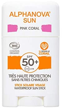 Sonnencreme 50 – Sonnenschutz-Stick für Wassersport und Kinder – Biologisch – Vegan – Ozean freundlich (Perlrosa)