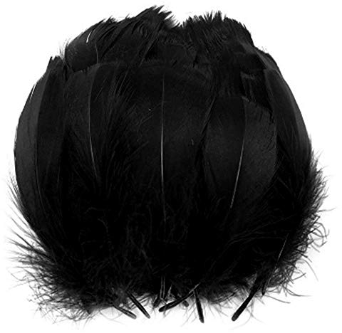 100 Stück schwarze Federn, natürliche Gänsefeder, Feder für kreatives Arbeiten, natürliche Federn für Weihnachten, Party, Hochzeit, Dekoration, Ohrringe, Traumfänger, Basteln, Hüte
