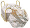 Untersetzer, 8 Stück, mit Metallhalterständer, Marmor-Design, Keramik-Untersetzer-Set, Korkbasis, goldene Heimdekoration für Tischschutz, Golddekoration, Barwagen-Zubehör (Golden)