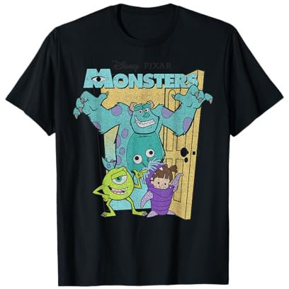 Disney Pixar Monsters Inc. Mike Sully Boo Group Poster Maglietta