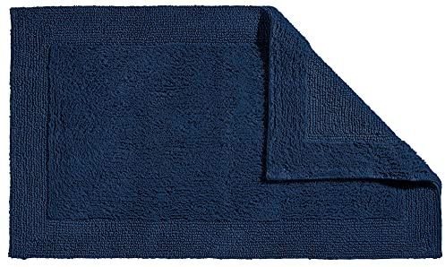 Erwin Müller Badematte, Badteppich Uni Serie Stuttgart Marine Größe 80x150 cm - extra dick, hohe Saugfähigkeit, 100% Baumwolle