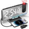 TAKRINK Radio Reveil Projection Plafond Reveil Projecteur avec Radio Double Alarme avec Fonction Snooze 4 Luminosité Réglable Port de Chargement Reveil pour ado Fille garçon