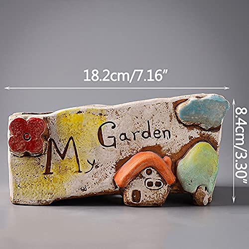 NICETOW Vasos de Flores Vaso de cerâmica de Grande diâmetro Retro Vaso de Plantas Verdes suculentas Vaso de Flores Simples criativo Vaso de Bonsai Jardim doméstico (Cor: F)