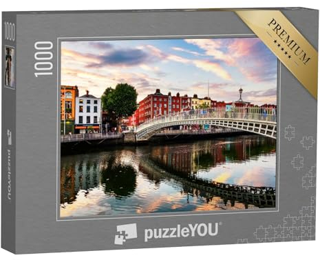 puzzleYOU: Puzzle 1000 Teile „Wunderschöner Sonnenuntergang an der Ha'penny Bridge, Dublin, Irland“ – aus der Puzzle-Kollektion Dublin, Irland