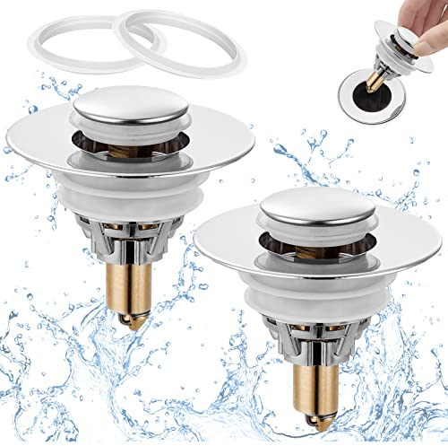 Fengyang® 2 Piezas Tapón de Drenaje Pop Up, Tapón de Lavabo, Tapones Lavabo, Tapones de Desagüe Lavabo con Filtrar, Tapones Desagüe Lavabo, Tapon Lavabo, Tapon Lavabo Universal