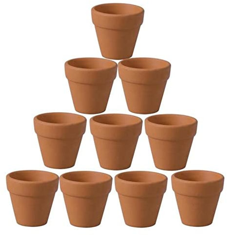 YUANstore Lot de 10 petits pots de fleurs en terre cuite de 3 x 3 cm pour plantes grasses