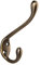 HASWARE 6 PCS Double Prong Robe Hook, Dual Coat Hooks with 12 Pieces Screws Antique Wall Mounted Hooks Robe Vintage Hooks Hangers Large Heavy Duty for Hat Clothes Hanger Towel Keys (Antique Brass)