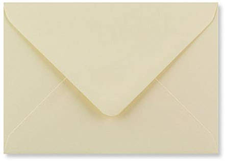 C6 Coloured Envelopes for A6 Greeting Cards Wedding Invitations & Crafts (114x162mm) Pack of 50 (Cream)