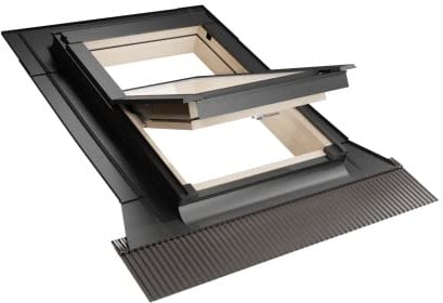 Emica - Finestra da tetto in Legno apertura Bilico | Linea Habitat Solid con Vetrata basso emissivo Certificata CE | Conversa Universale (78x98 Base x Altezza)