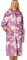 Marlon Vestaglia da donna in pile di seta con stampa floreale Carol con cerniera, Orchidea, 8-10