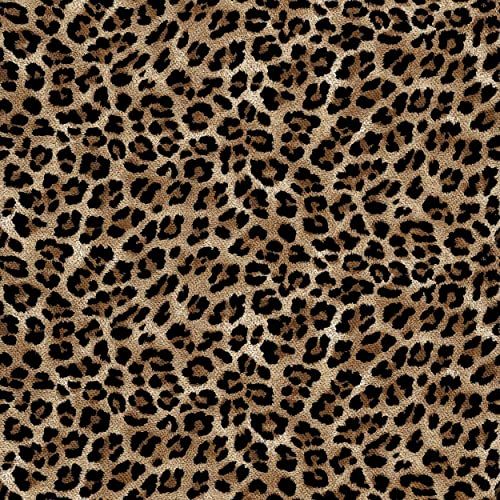 HEKO PANELS Oxford Wasserdichte Meterware Canvas Polyester Stoff Zum Nähen, Dekostoffe Wasserabweisend Blickdicht Leopard Tupfen 5 Meter 155 x 500 cm