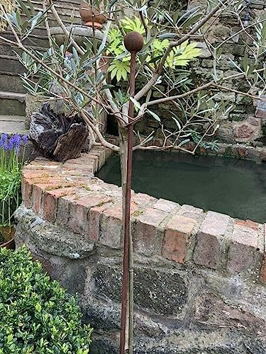 Generic Rusty Metal Plant Stake - Small 150cm Olive Stake - Olive Tree Support - Garden Decor - Metal Garden Ornament - UK Made - Fully Assembled - Ready Rusted