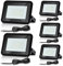 Lospitch Projecteur LED, 5PCS 30W Blanc Froid Spot LED Extérieur IP66 Étanche, Projecteur LED extérieur puissant 2550LM 6000K d'éclairage de sécurité, pour Entrée Patio (Sans prise)