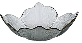 OUSIKA Ciotola for cesto di frutta Ciotole for frutta in vetro creativo, piatto for frutta con petali di Phnom Penh, cesto di frutta secca decorativo for tavolo Piatti (Color : Soot)