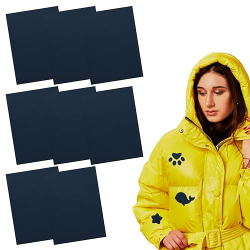 Parches de Reparación de Nylon,Parches de Reparación,Ropa Parches de Reparación,Parche para Chaqueta de Plumas,Parches Nylon para Tienda Campaña,Azul Oscuro(20 x 15 cm)