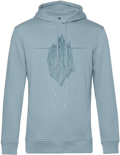 minifan Bio Natur Pullover: Eisberg - Outdoor Kapuzenpullover - Geschenk für Wanderer - Bergsteiger Outdoor Ausrüstung Klimawandel - Kletter Pullover - Ski Pulli - Unisex Hoodie