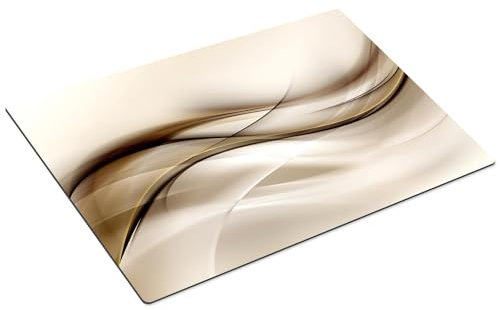 HUBDECO Unterlage für Kaffeemaschine - rutschfeste Kaffeemaschine Unterlage - Kaffee-Bar-Matte für Kaffeestation - Saugfähiges Geschirrtrocknen für Küchenthek - 59x39cm - Moderne Linien Creme-beige