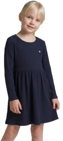 Tom Tailor Mädchen Kinder Stretch Basic Kleid mit Rippstruktur