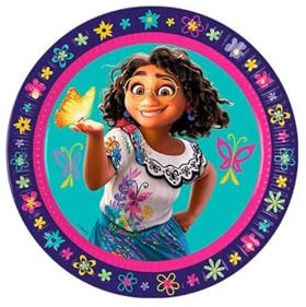 ALMACENESADAN, 5061; 8 platos de carton 23cm ideal para fiestas y cumpleaños de la licencia Encanto; 23 cm; paquete de 8 platos Encanto