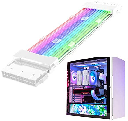 Besreey Rallonge Câble PC RGB Câble ATX RGB 24 Pin Câble ATX 24 Broches Câble d'alimentation, Câble D'extension d'alimentation RGB Adressable, Câbles d'alimentation ATX RGB