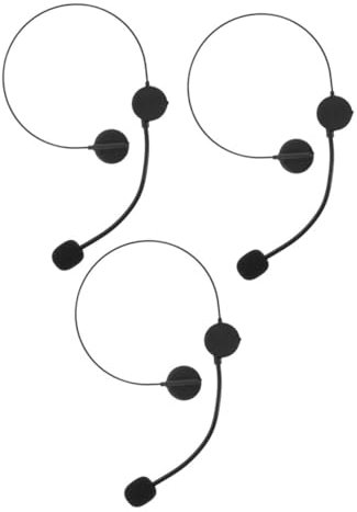 BESTonZON 3Pcs Headset with Microphone Cosplay Rock Star Costume Accessory Fake Ear Mic Prop for Parties Dress Up and Performance Events
