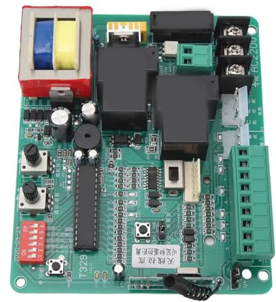 SIXRUN Tablero de Control Universal para Puerta Corredera, Control Electrónico con Microcomputadora, 130x108mm, Ajuste de Resistencia del Motor, 316g