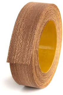 BRICOROLL - Canto Autoadhesivo - Fácil aplicación sin plancha - Elaborado en Madera Natural - Diseño de Sapelly - 25mm x 5m - Para Tableros y Muebles - Fácil Aplicación - Fabricado en España