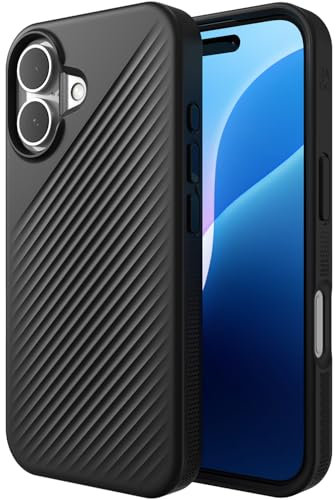 ZAGG Luxe Snap Graphene-Reinforced Case for iPhone 16 [6.1-Inch], MagSafe Compatible, Slim and Comfortable Design, Shockproof Phone Back Cover (Black)