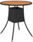 SDWEHO7 Garden Tisch Ø 70 cm PE Rattan Gartentisch Beistelltisch Bistrotisch mit Holzplatte, Seitentisch für Balkon Terrasse, Schwarz