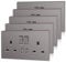 5 Pack CNBINGO Double Switched Power Socket with 2 USB-A Charging Ports (2.1A Output), Electric Power Socket 2 Gang 13 Amp, Grey Double Wall Outlet