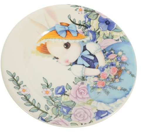 PRETYZOOM 5pcs Easter Rabbit Ceramic Plate Dessert Plate Decorative Food Ceramic Food Dish Delicate Easter Decorations Outdoor