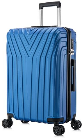 DK Luggage 24 Medium Hard Shell Suitcase Luggage 4 Wheel Spinner ABS101 Blue