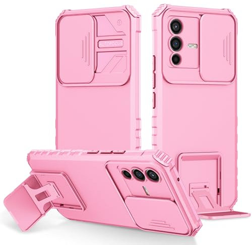 Handyhülle für vivo V23 5G Hülle Kompatibel mit vivo V23 5G Handyhülle case [PC backptare+TPU Soft Shell+Ring Stand] yLTW-jD Pink