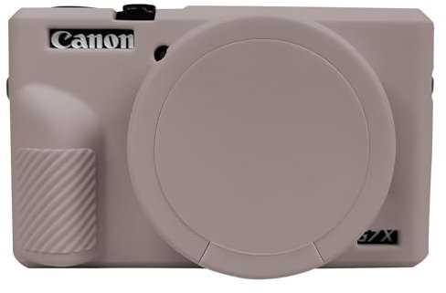 Easy Hood Camera Case for Canon G7 X Mark III, G7X3 Camera Cover Soft Silicone Protective Case Camera Body Skin Sleeve with Removable Lens Cover for Canon Powershot G7X Mark III DSLR Camera,Grey