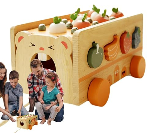 Matching-Puzzle aus Karottenernte, sortiertes Puzzlespiel aus Holz – sortiertes Lernspielzeug