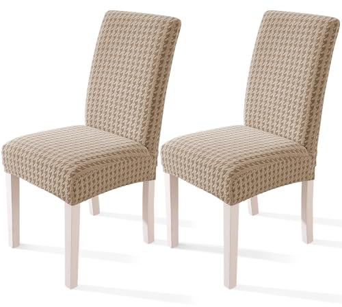 YSTELLAA Stuhlhussen 2er Set, Stretch Stuhlüberzieher, Stuhlbezug Schwingstuhl, Hussen Für Stühle Hochlehner, Stuhlbezüge Kratzfest, Universal Chair Cover Waschbarer, Khaki