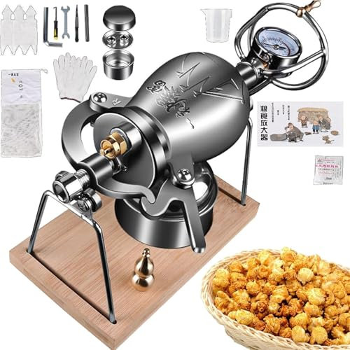 Máquina para Hacer arroz inflado, palomitera Manual, palomitera China, palomitera pequeña para Cocina, palomitera a presión Retro para el hogar (300 ml)