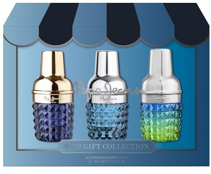 Pepe Jeans Parfüm Herren Set 3-teilig | Geschenkset, Eau de Parfum 15ml Life Is Now, Cocktail Edition, Celebrate, Miniatur Parfümset